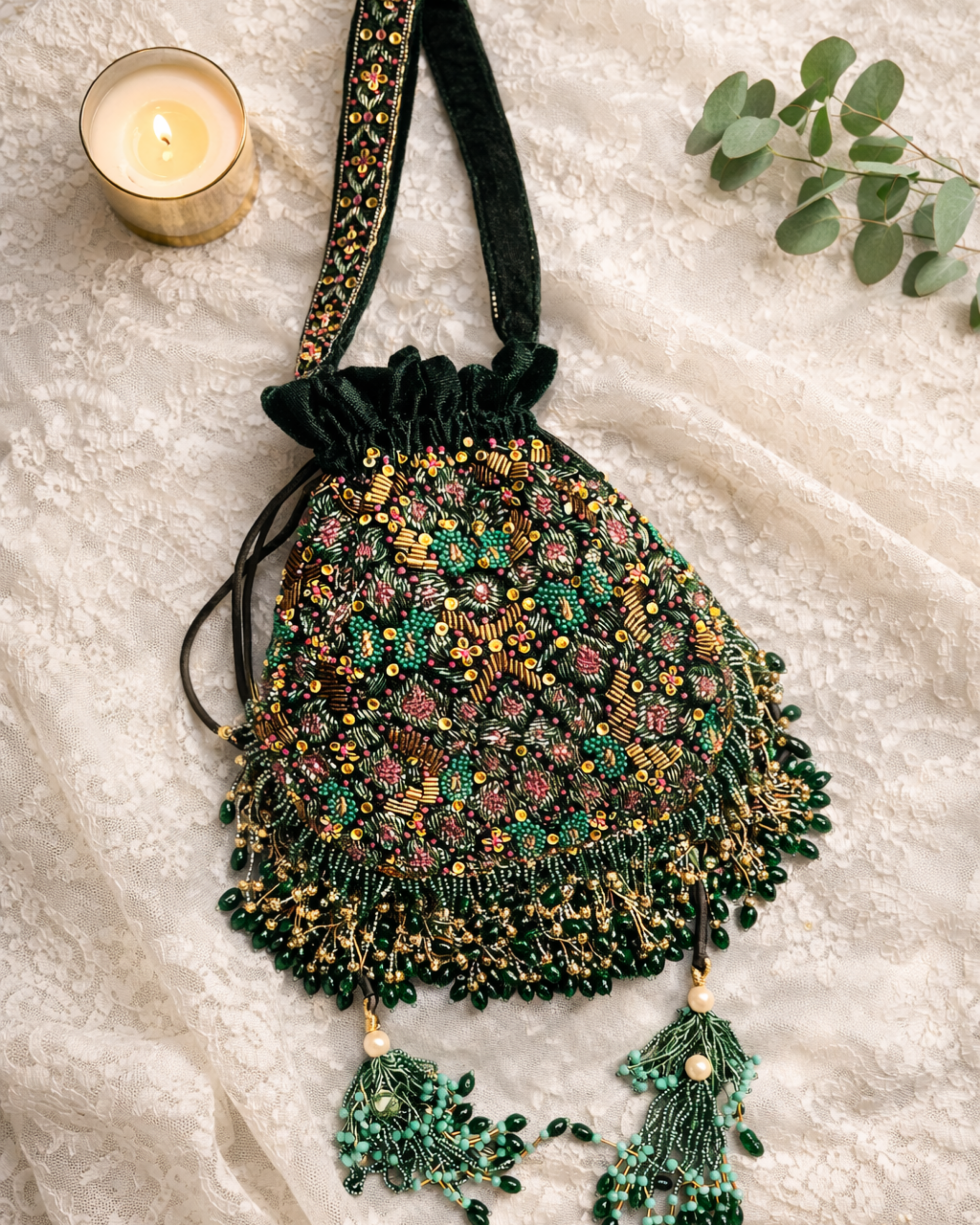 The Noor Potli – Hand Embroidered Velvet Bag | House of Shine