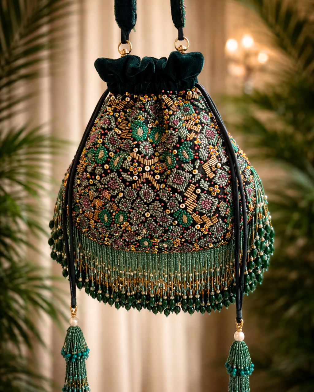 The Noor Potli – Hand Embroidered Velvet Bag | House of Shine