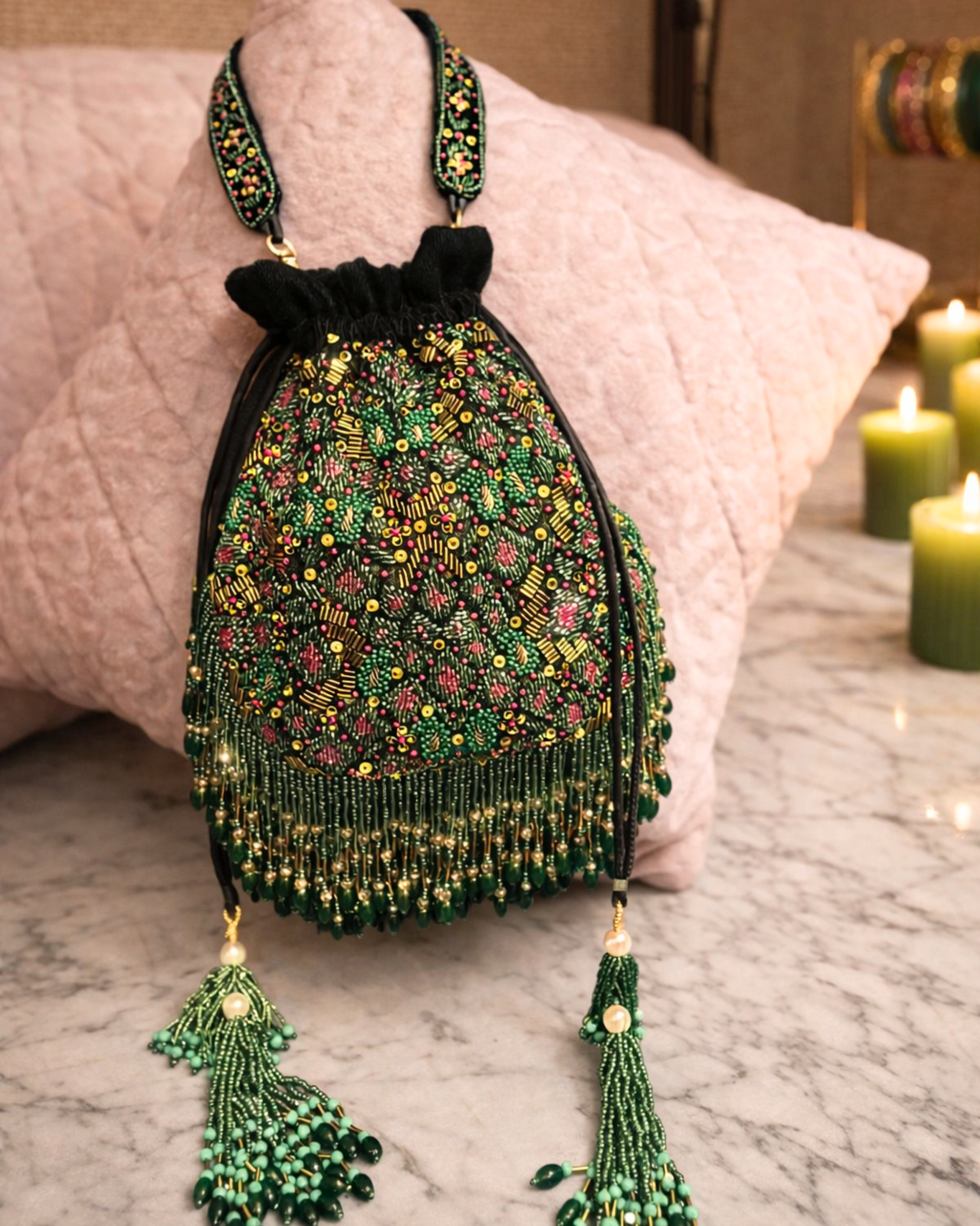 The Noor Potli – Hand Embroidered Velvet Bag | House of Shine