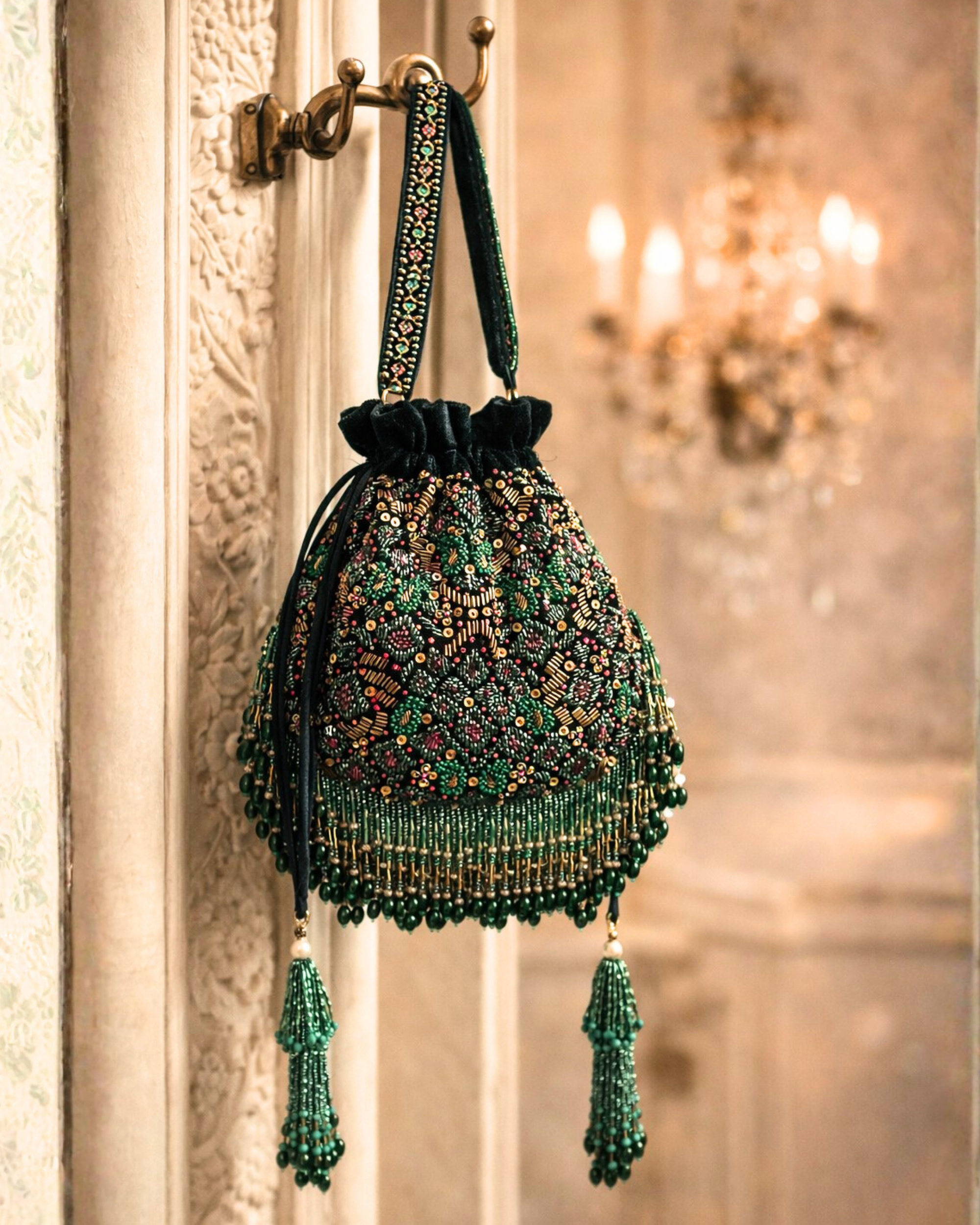 The Noor Potli – Hand Embroidered Velvet Bag | House of Shine